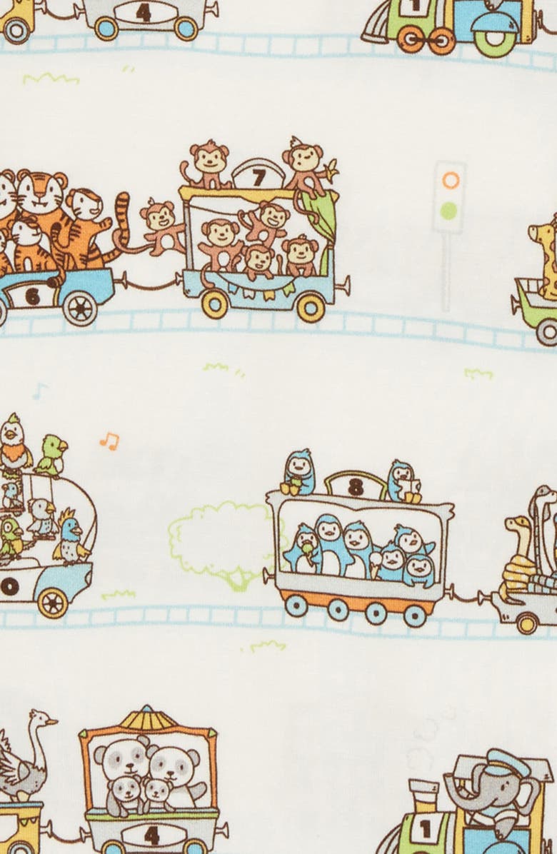 Bellabu Bear Kids' Zoo Train Fitted Two-Piece Pajamas, Alternate, color, 