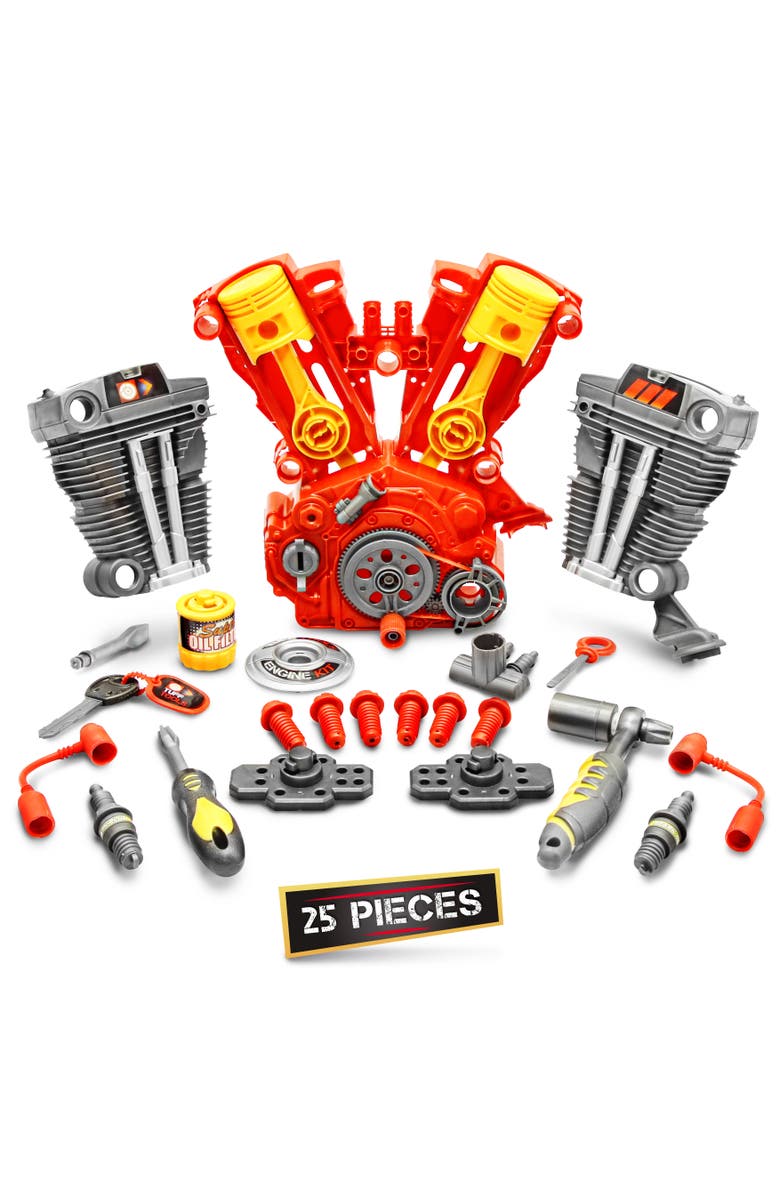 Lanard Tuff Tools 25 Piece Motorcycle Engine Building Set, Alternate, color, Multicolored