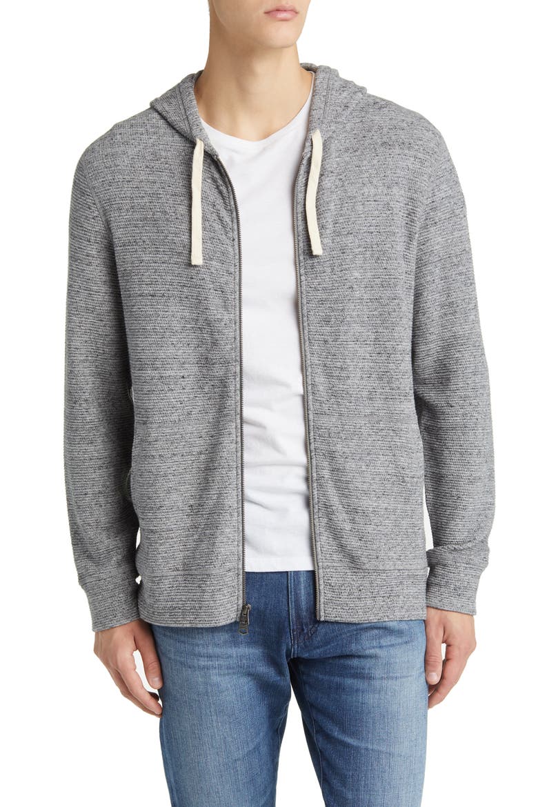 Surf Organic Cotton Blend Zip-Up Hoodie, Main, color, GREY STORM HEATHER