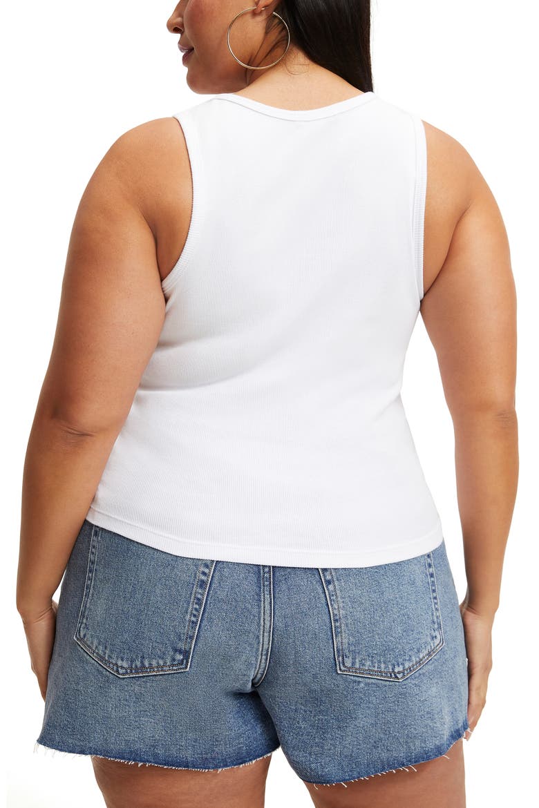 Fitted Rib Scoop Neck Tank, Alternate, color, WHITE001