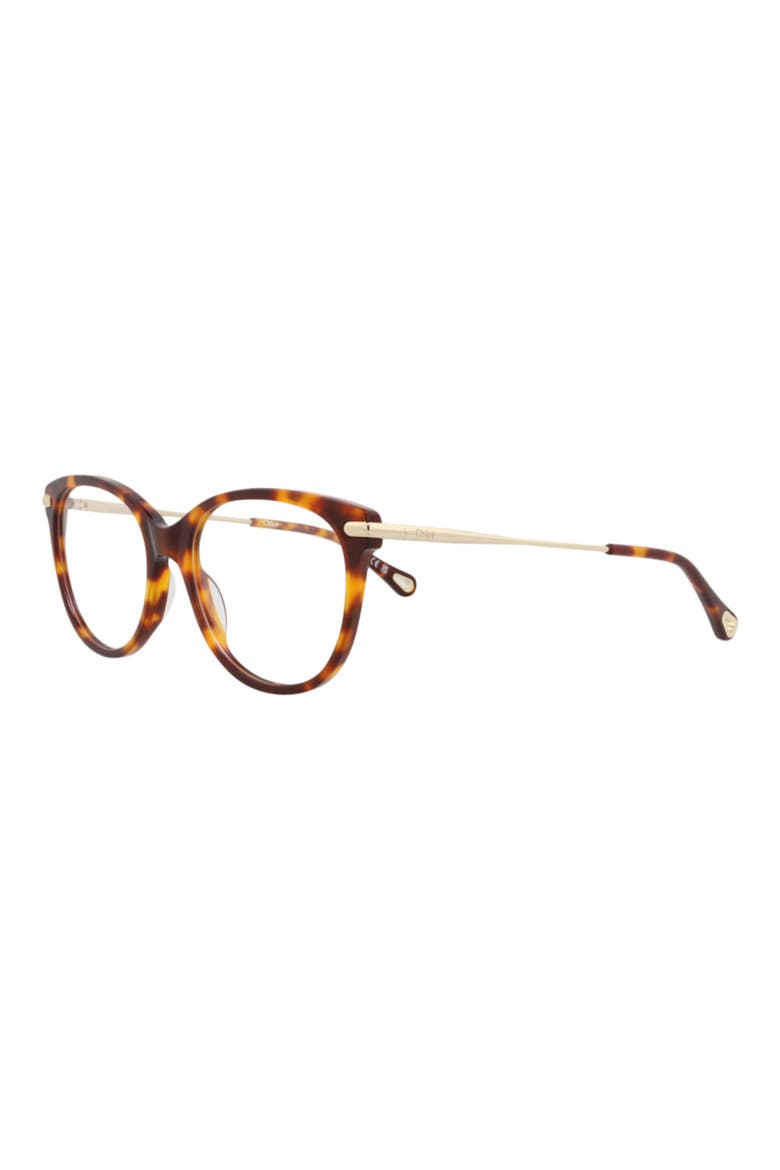 53mm Cat Eye Optical Glasses, Alternate, color, HAVANA GOLD TRANSPARENT