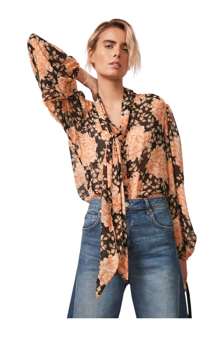 Printed Blouse, Alternate, color, Orange