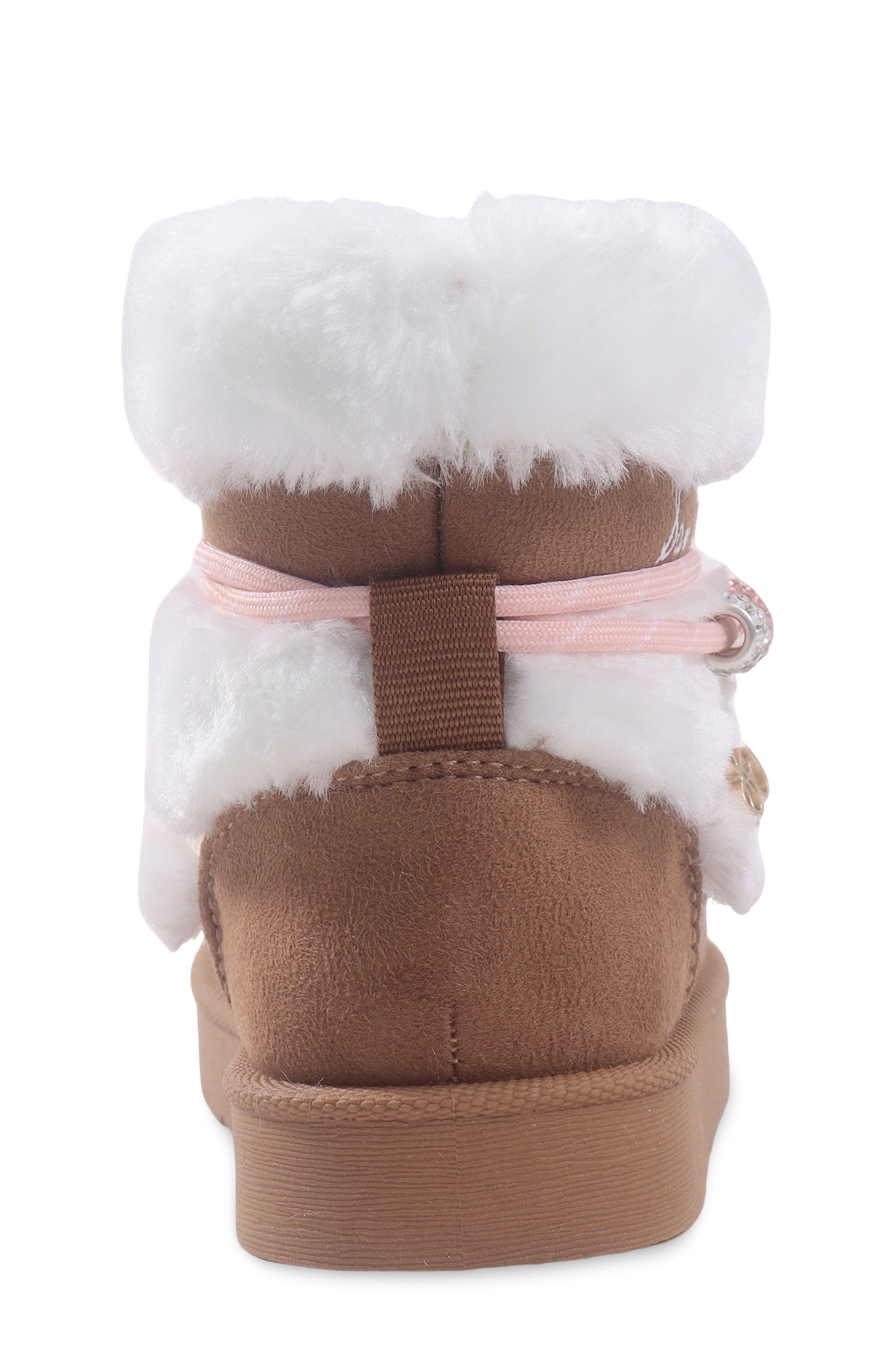Kids' Nevi Faux Fur Winter Boot, Alternate, color, BROWN