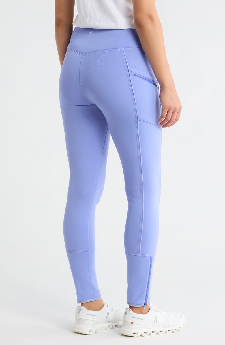 Free People Keepin' Cozy Fleece Lined Zip Hem Leggings, Alternate, color, Blue