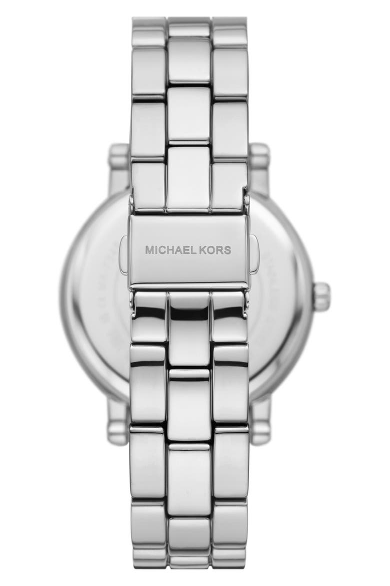 Corey 3-Hand Quartz CZ Pavé Bracelet Watch, 38mm, Alternate, color, SILVER