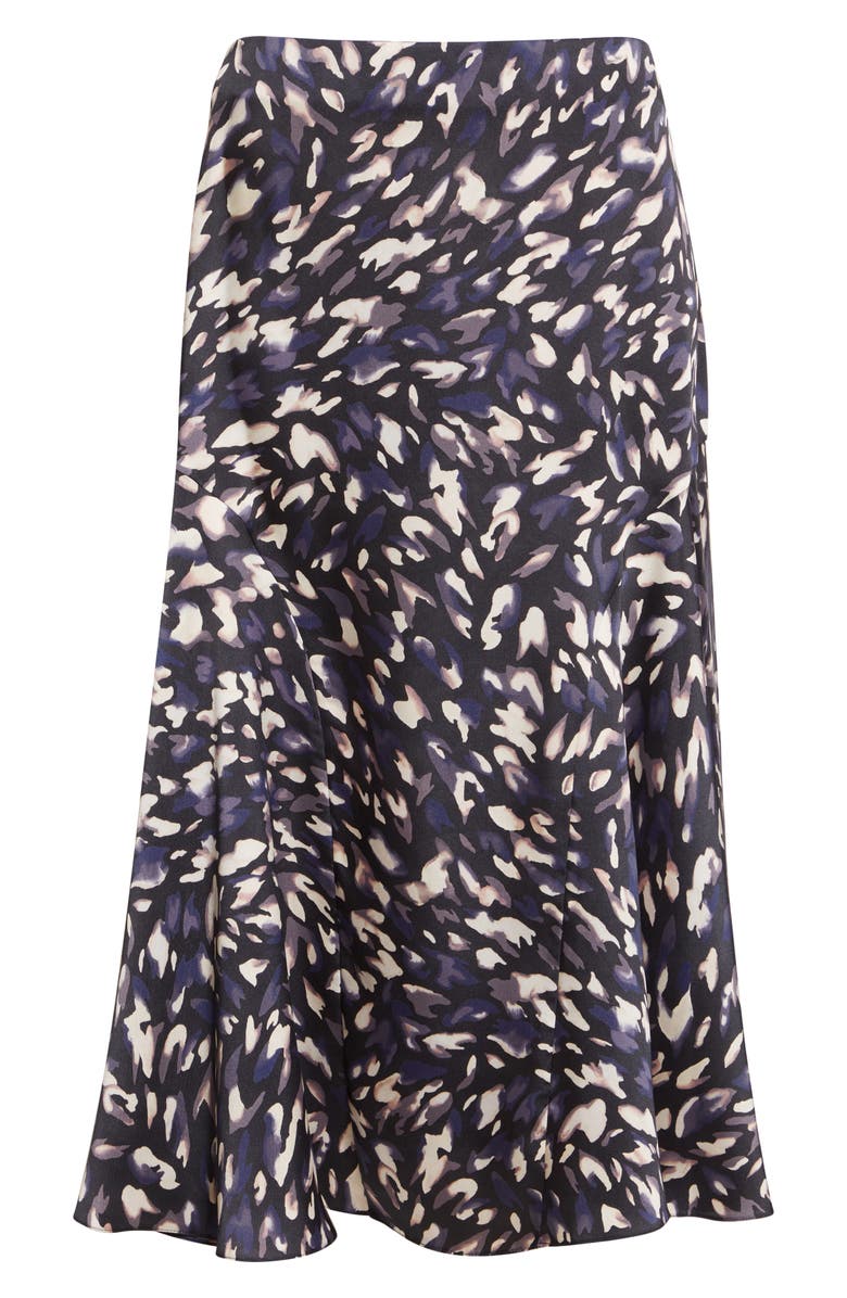 Altuzarra Elton Abstract Animal Print A-Line Midi Skirt, Alternate, color, Black Animal