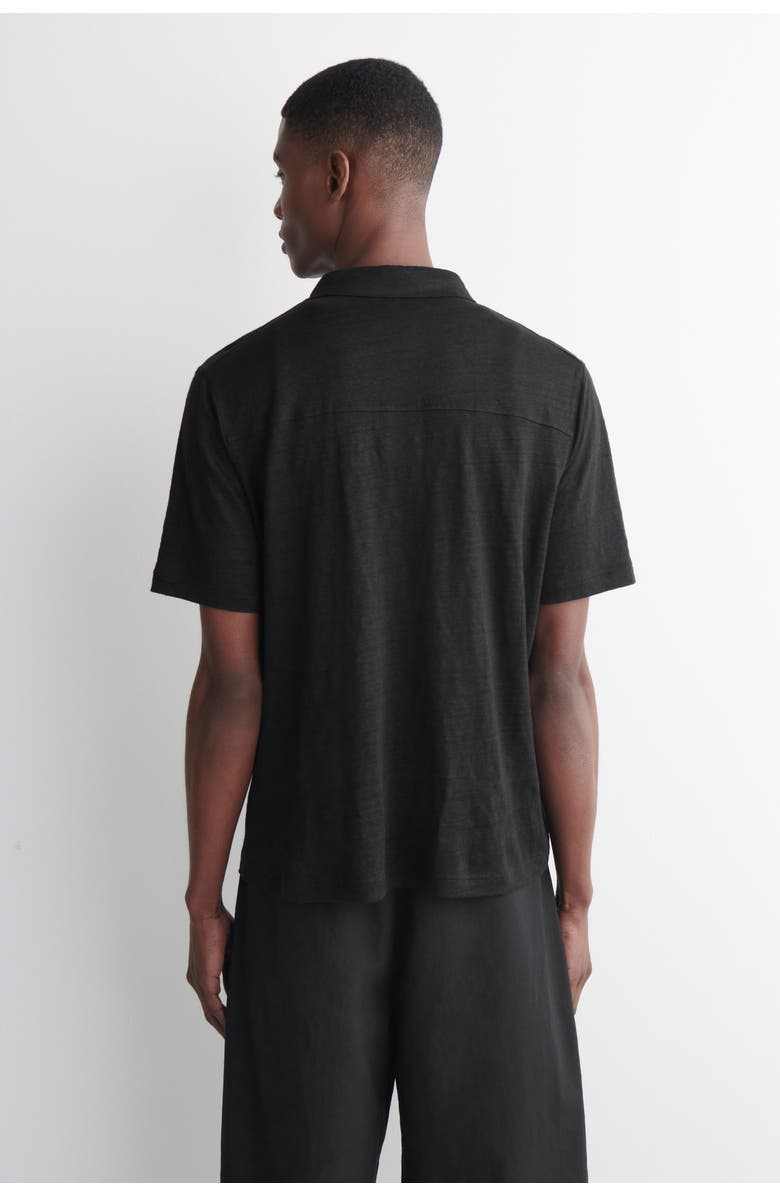 COS Linen-jersey Short-sleeved Shirt, Alternate, color, Black