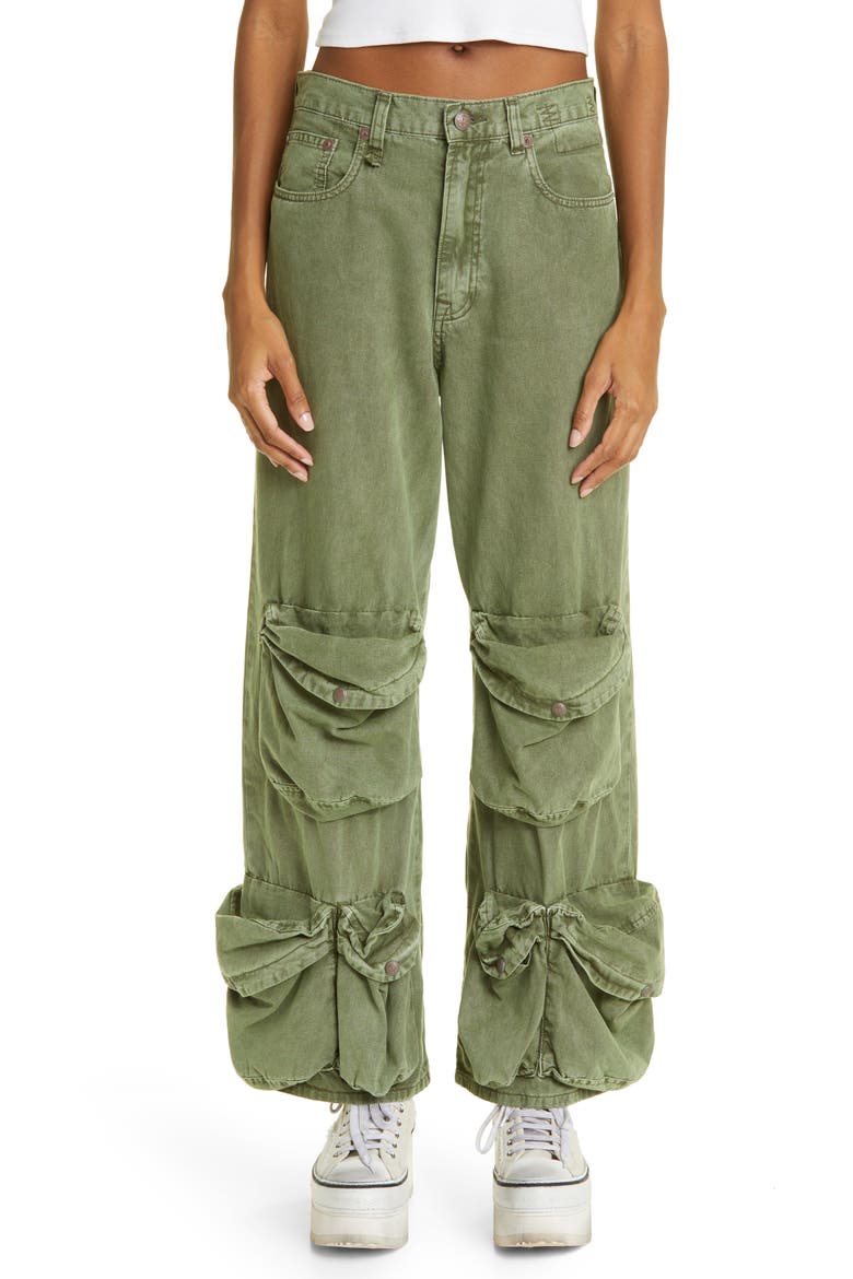 Multipocket Utility Jeans, Main, color, OLIVE