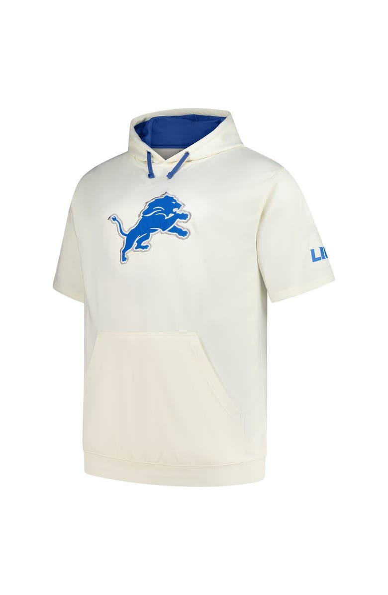 PROFILE Men's Profile Oatmeal Detroit Lions Big & Tall Chest Print and Logo Short Sleeve Pullover Hoodie, Alternate, color, Oatmeal