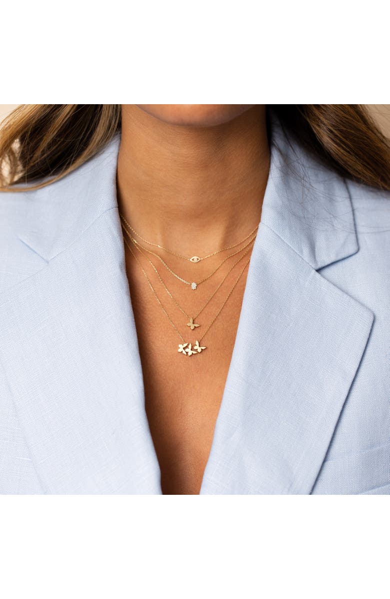 BY ADINA EDEN Mini Solid Evil Eye Necklace 14K, Alternate, color, 14K Gold