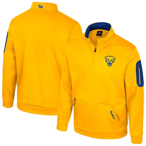 Men's Colosseum Gold Pitt Panthers Mainframe Quarter-Zip Fleece Jacket