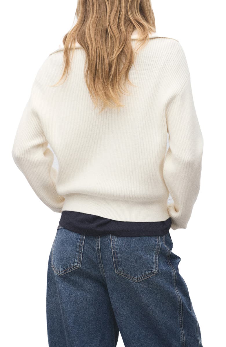 MANGO Half Zip Sweater, Alternate, color, Light/ Pastel Grey