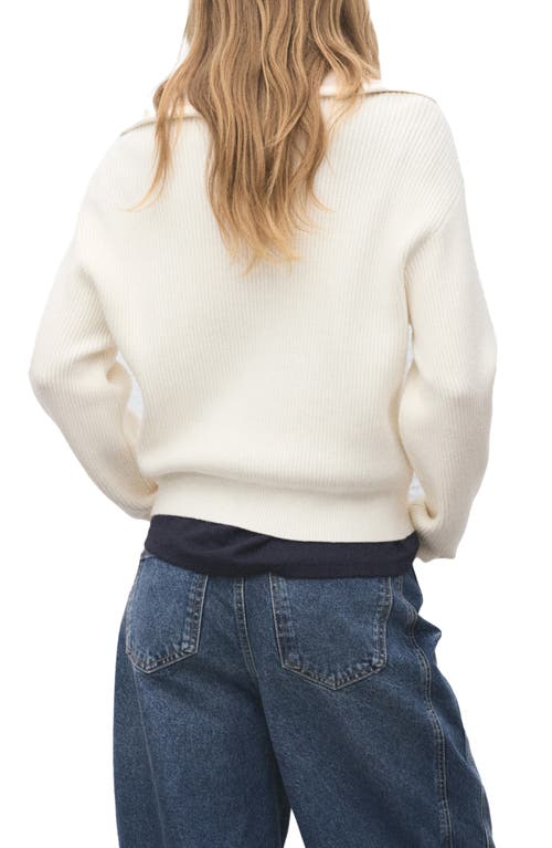 Mango Knitted Sweater With Zipper In Multi