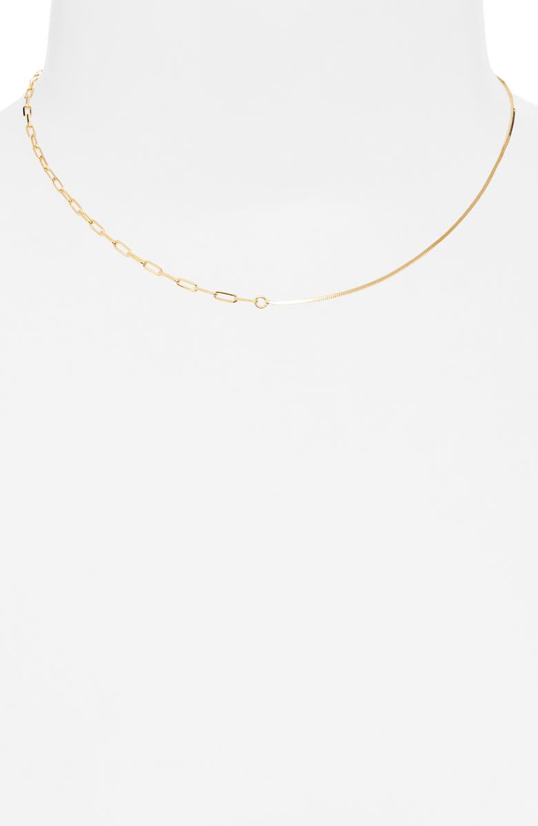 ARGENTO VIVO Paper Clip & Snake Chain Necklace, Alternate, color, Gold