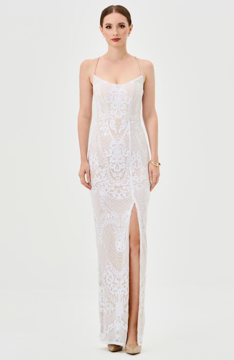Sera Strappy Back Sequin Gown