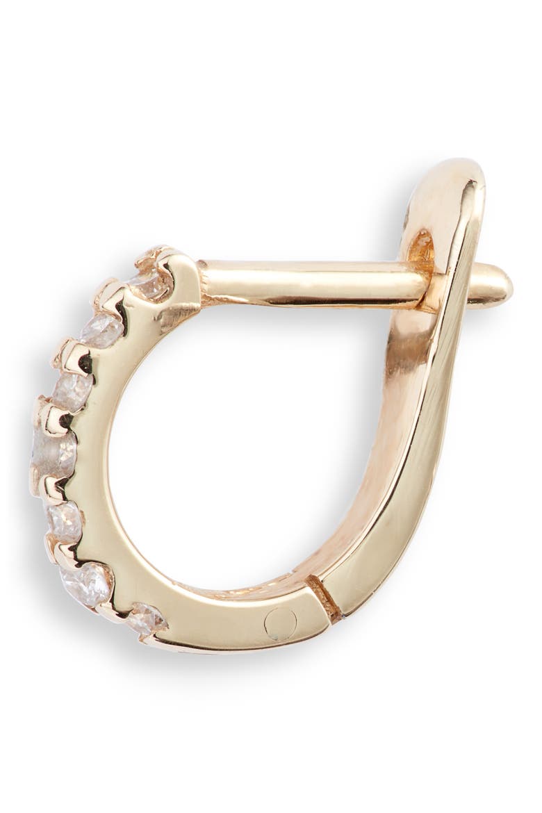 Cleo Pavé Diamond Huggie Hoop Earrings, Alternate, color, GOLD/ DIAMOND