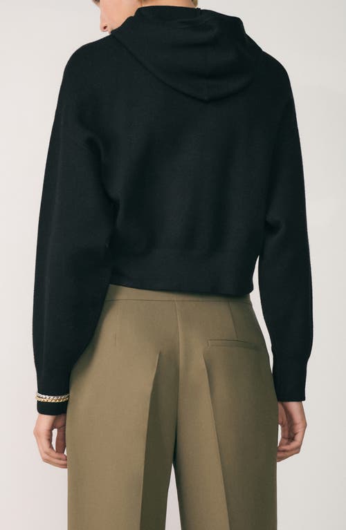 Mango Hooded Sweater In Black