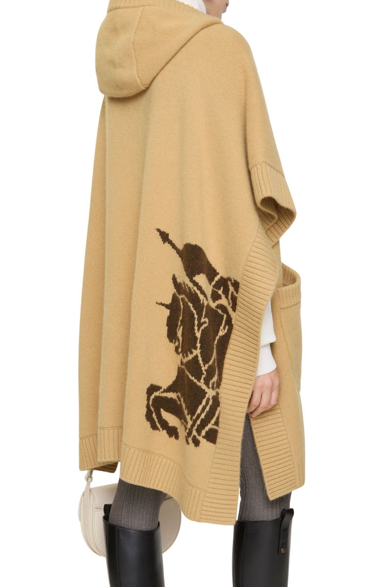 Burberry St. Rosie Knit Wool & Cashmere Cape, Alternate, color, Sand