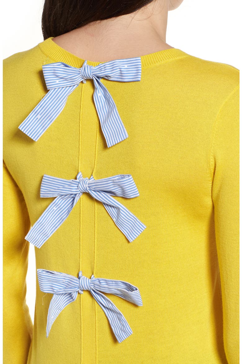 Bow Back Sweater, Alternate, color, YELLOW MAIZE