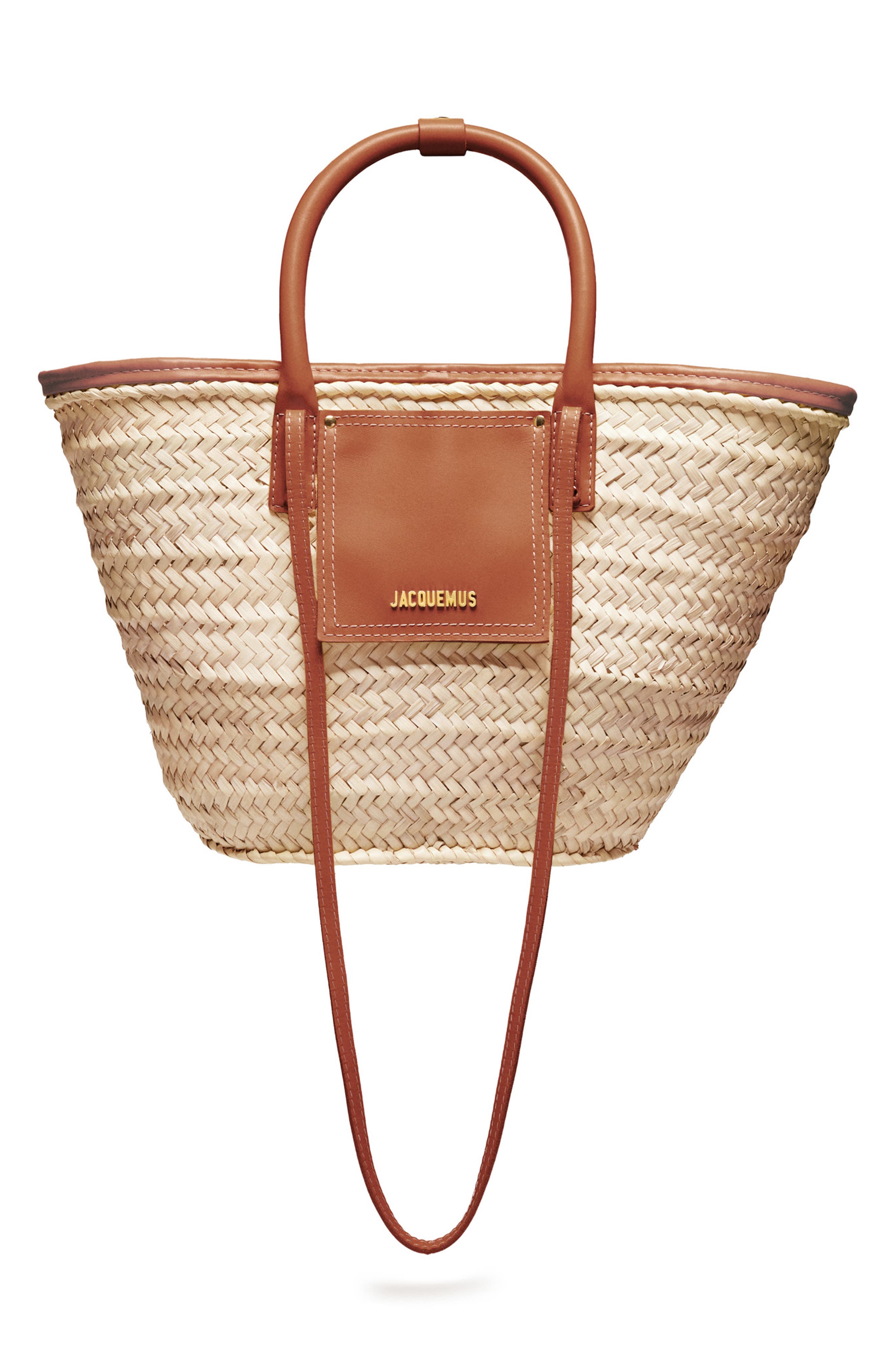 Jacquemus Le Panier Soli Woven Palm Basket Bag, Alternate, color, 