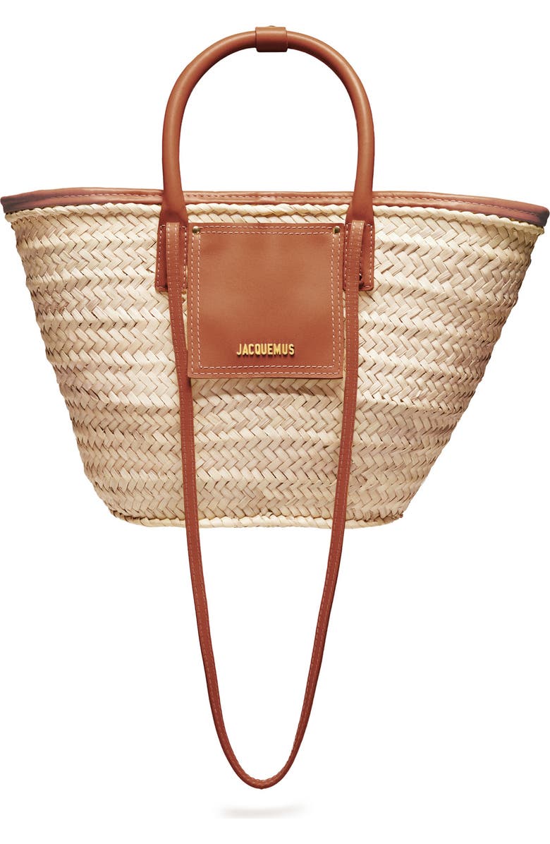 Jacquemus Le Panier Soli Woven Palm Basket Bag, Alternate, color,
