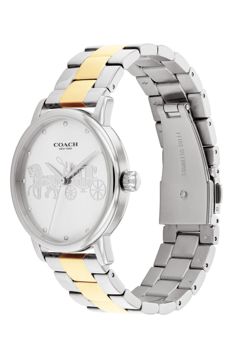 COACH Grand Bracelet Watch, Alternate, color, Silver White
