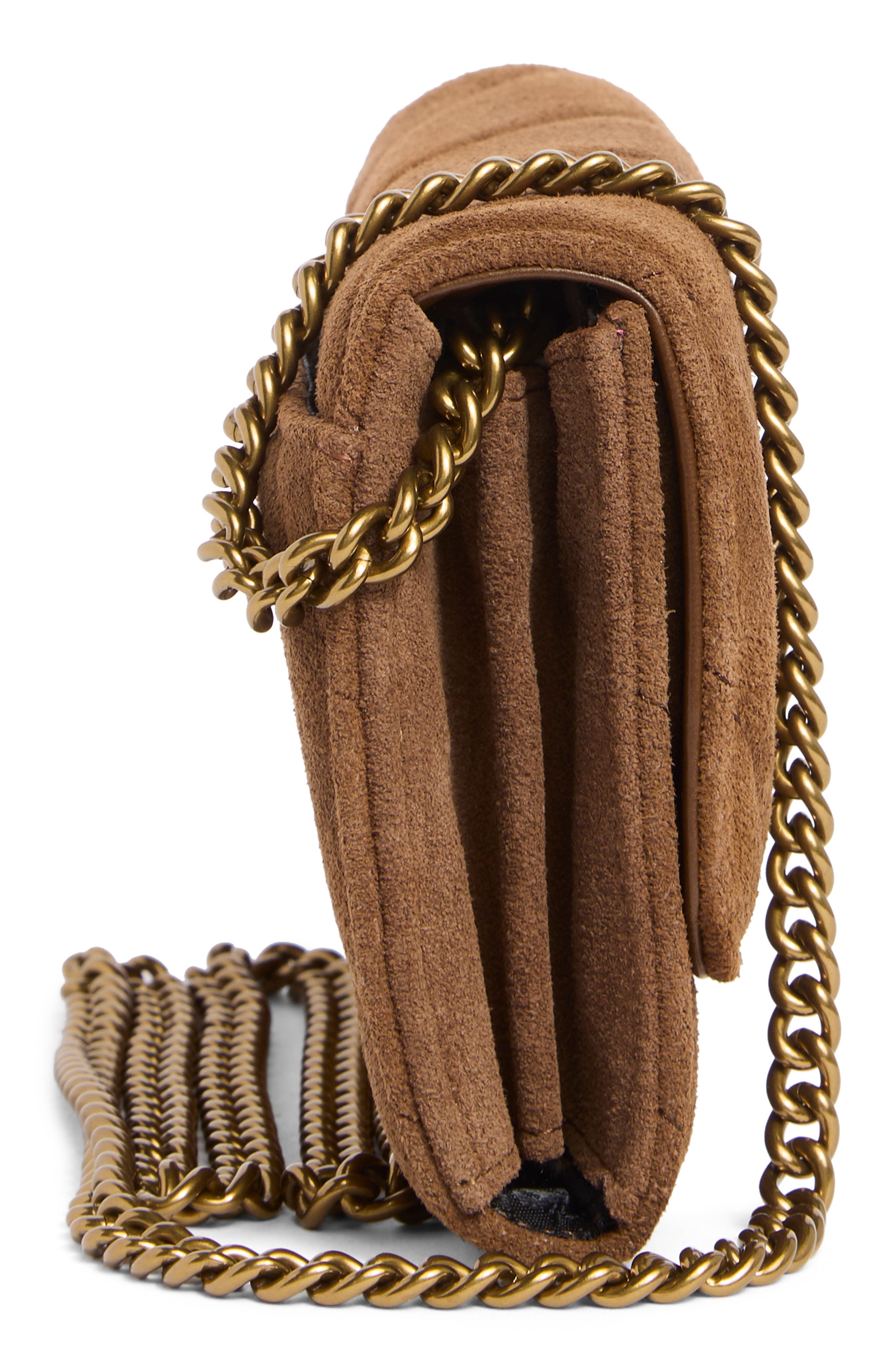 Soho Suede Wallet on Chain, Alternate, color, PINK COMB-SUEDE