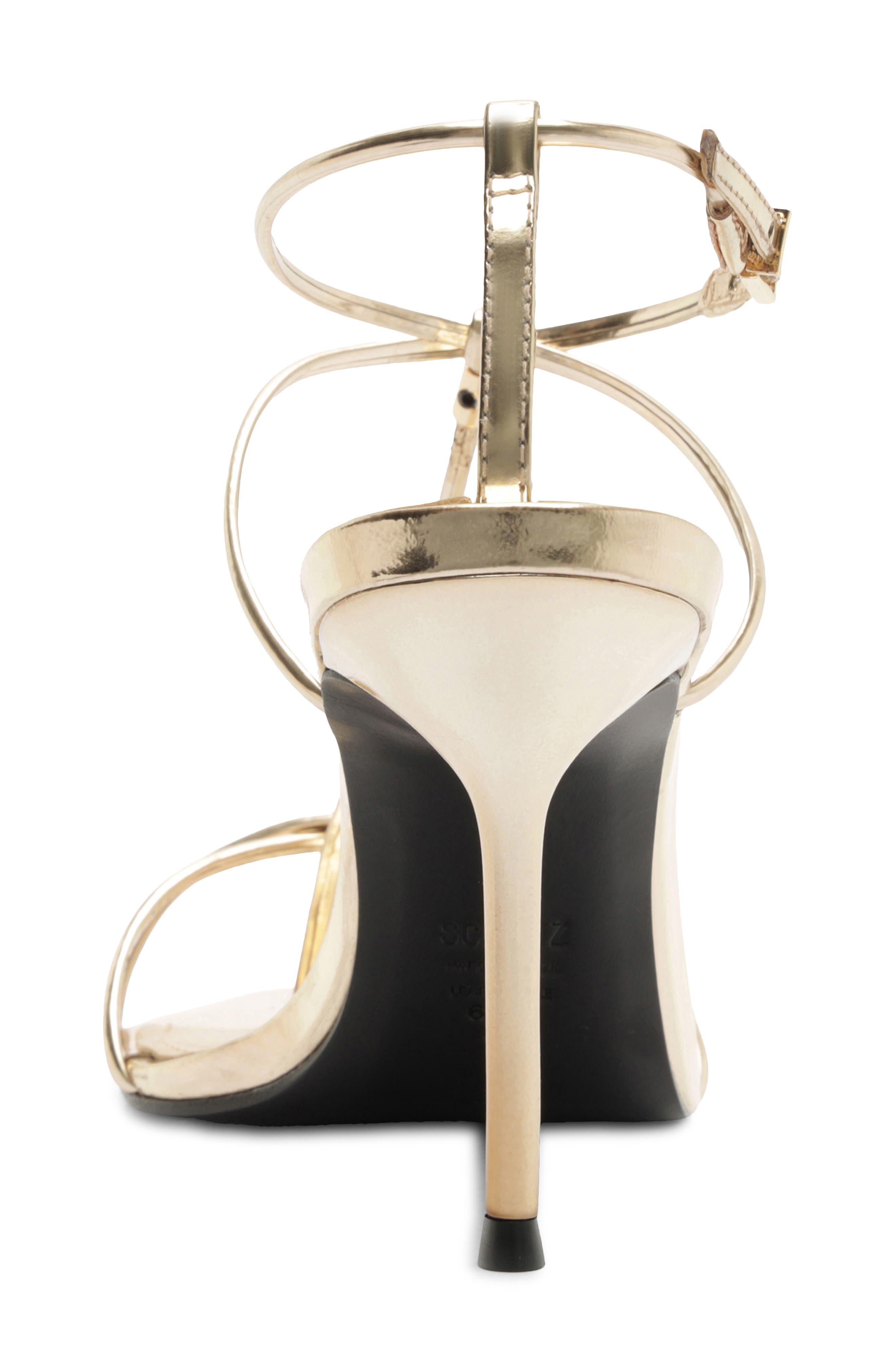 Schutz Jules Ankle Strap Sandal, Alternate, color, Platina