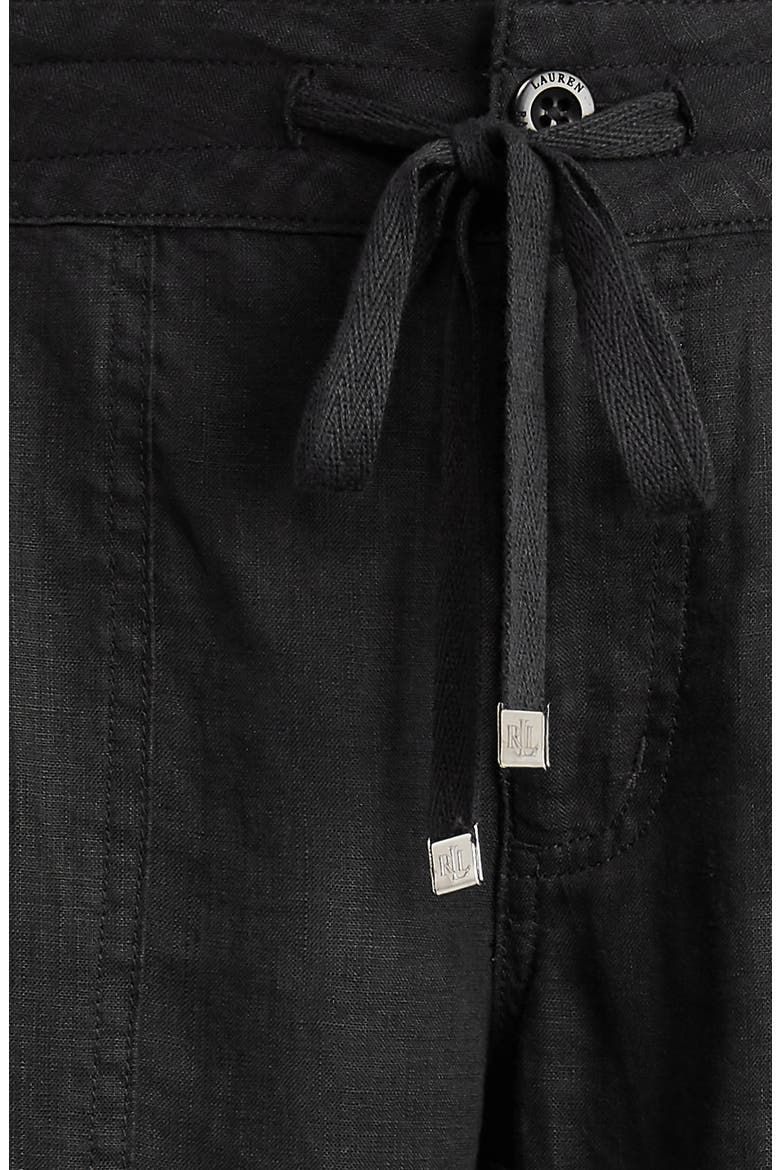 Wide Leg Linen Pants, Alternate, color, BLACK