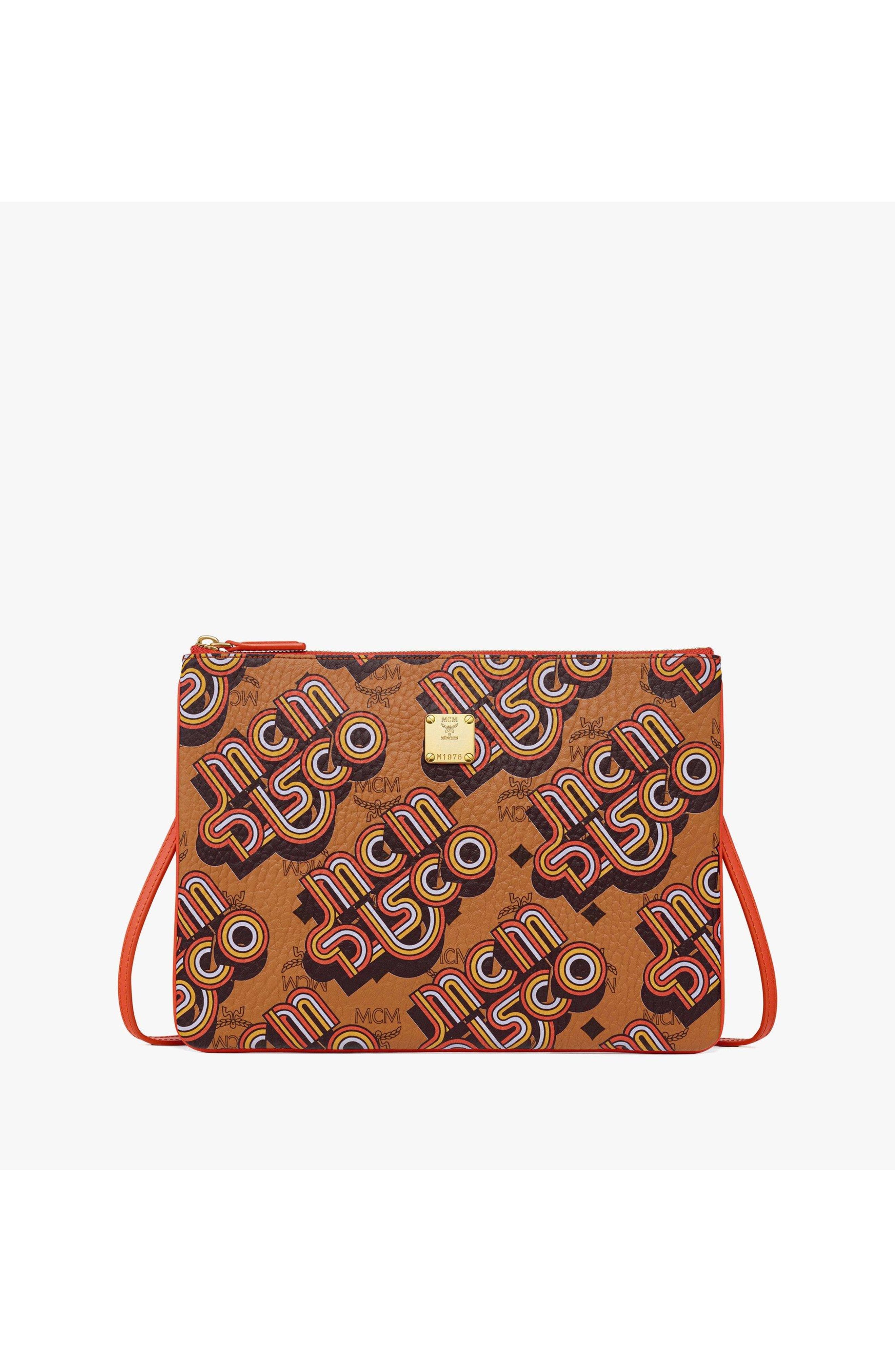 Aren Crossbody Pouch in Disco Visetos, Main, color, Cognac