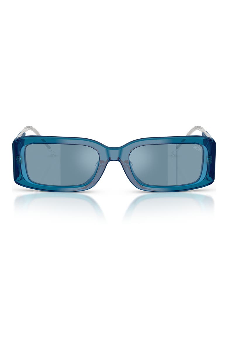 53mm Rectangular Sunglasses, Main, color, BILAYER BLUE TRANSPARENT BLUE