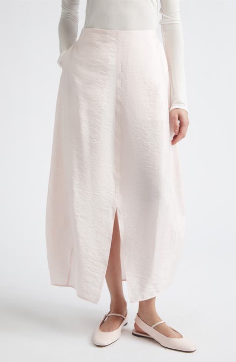 Semisheer Silk Blend Parachute Maxi Skirt