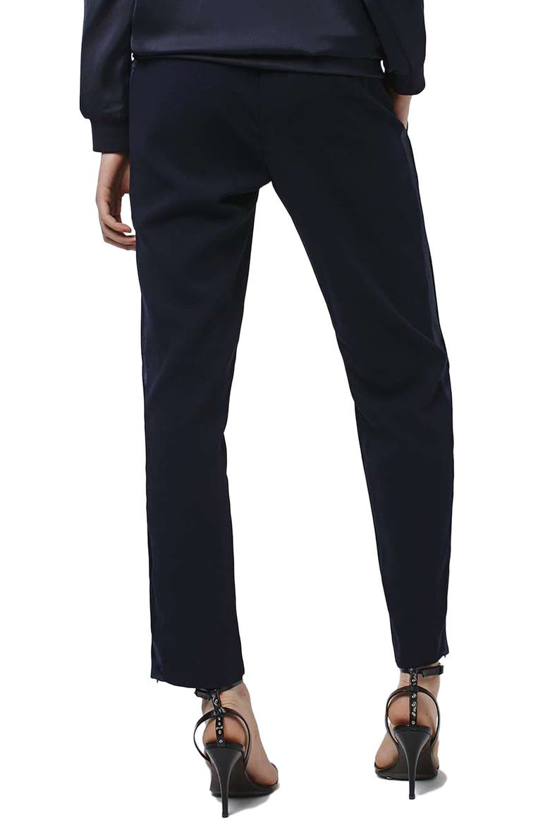 Contrast Piped Ankle Zip Jogger Pants, Alternate, color, NAVY BLUE