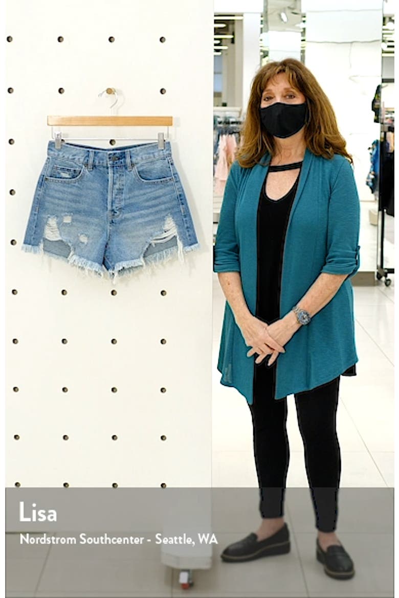 Chewed Hem Distressed Denim Shorts video