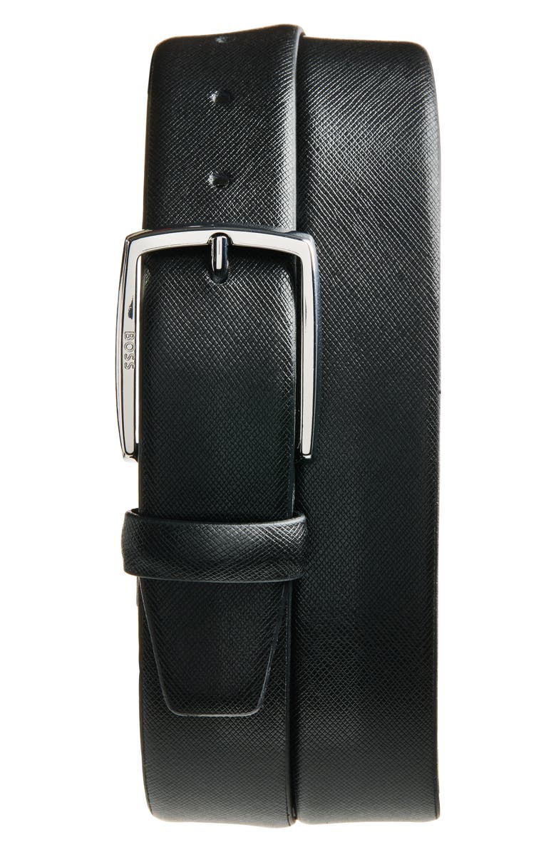 BOSS Celie Leather Belt, Main, color, Black