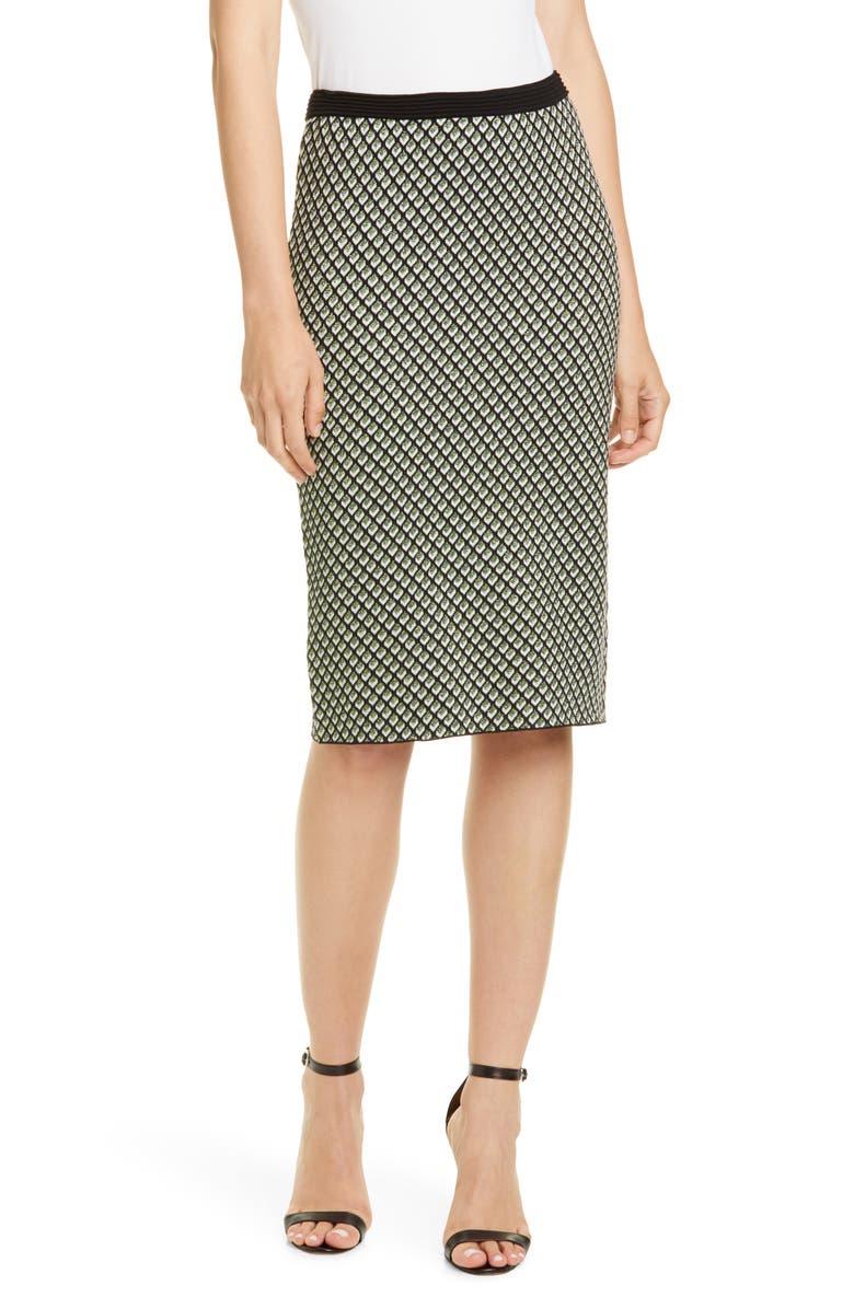 DVF Mapel Geo Print Wool Blend Pencil Skirt, Main, color,