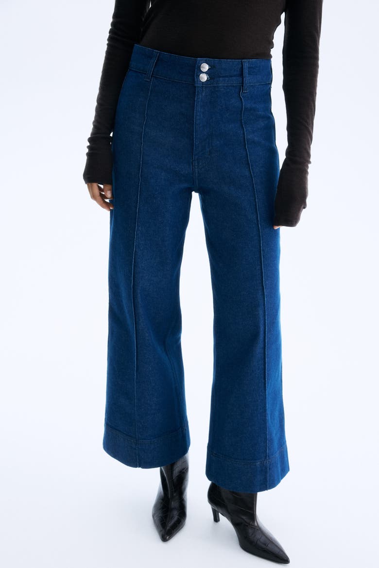 Wide High Ankle Jeans, Alternate, color, Blue