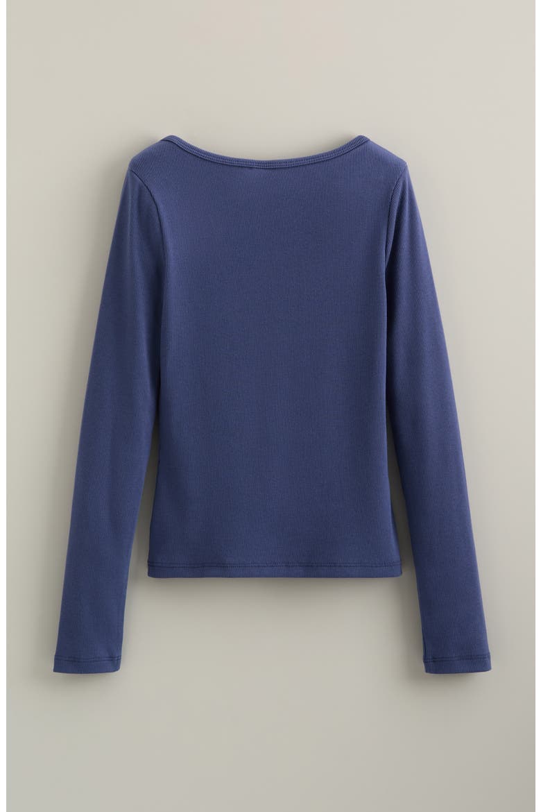 Kids' Peekaboo Lace Cotton Blend Rib Top, Alternate, color, BLUE INDIGO