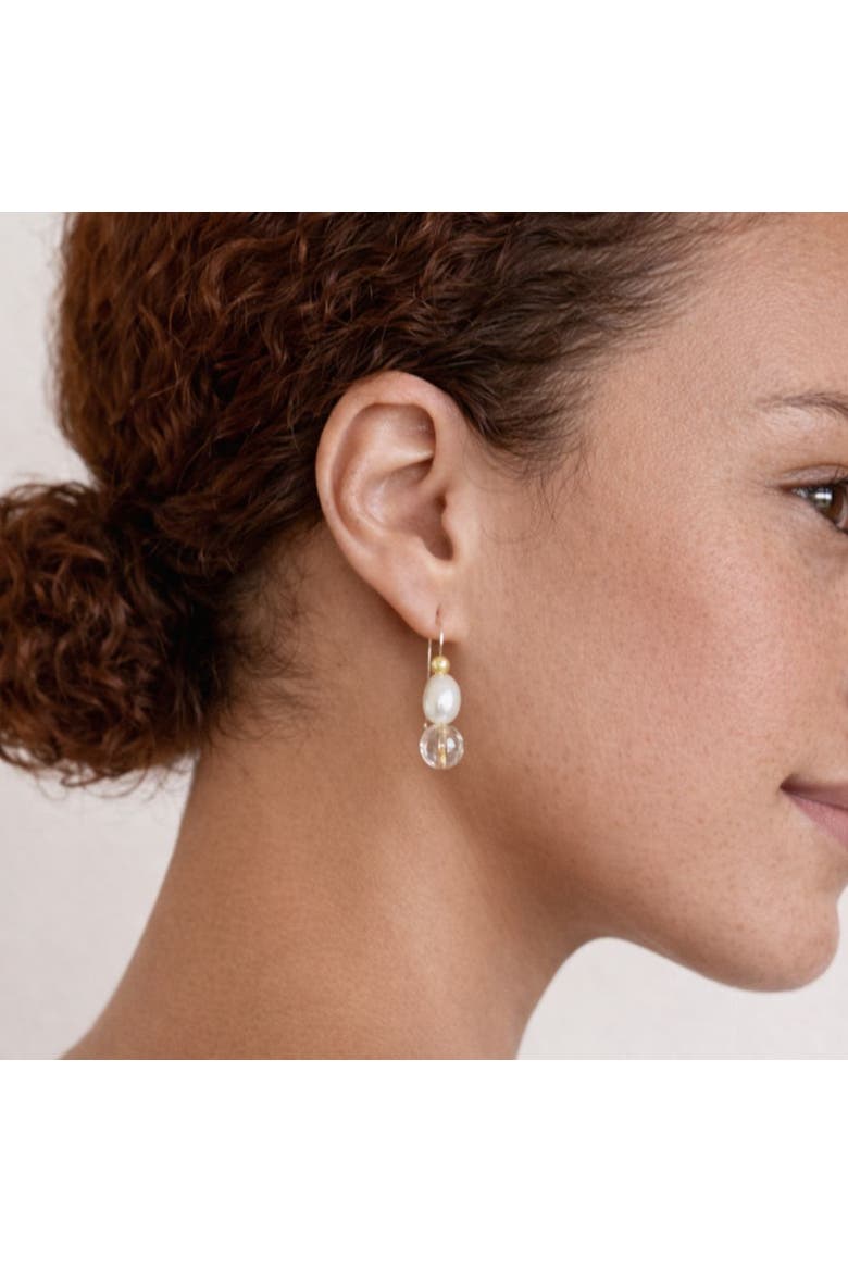 Citrine and Pearl Earrings, Alternate, color, 14k Gold Fill