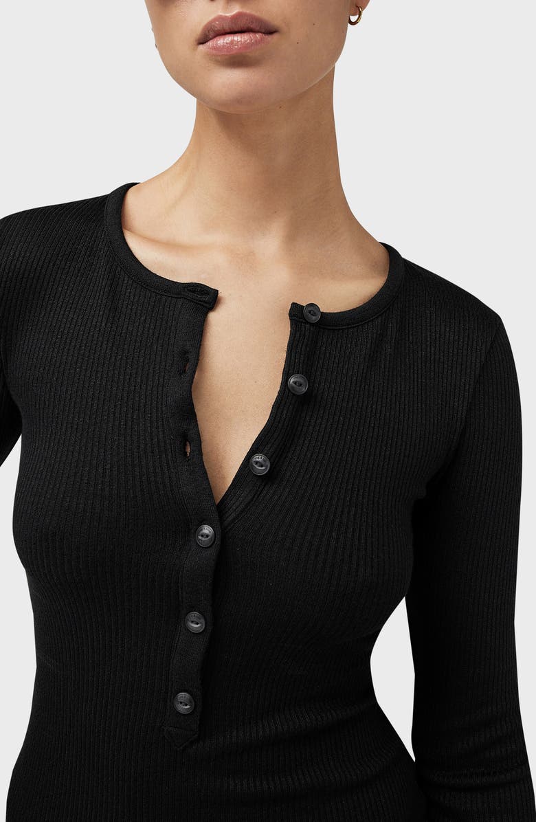 rag & bone The Rib Henley, Alternate, color, Black