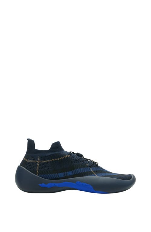 Burberry Check Knit Neptune Sneakers In Midnight
