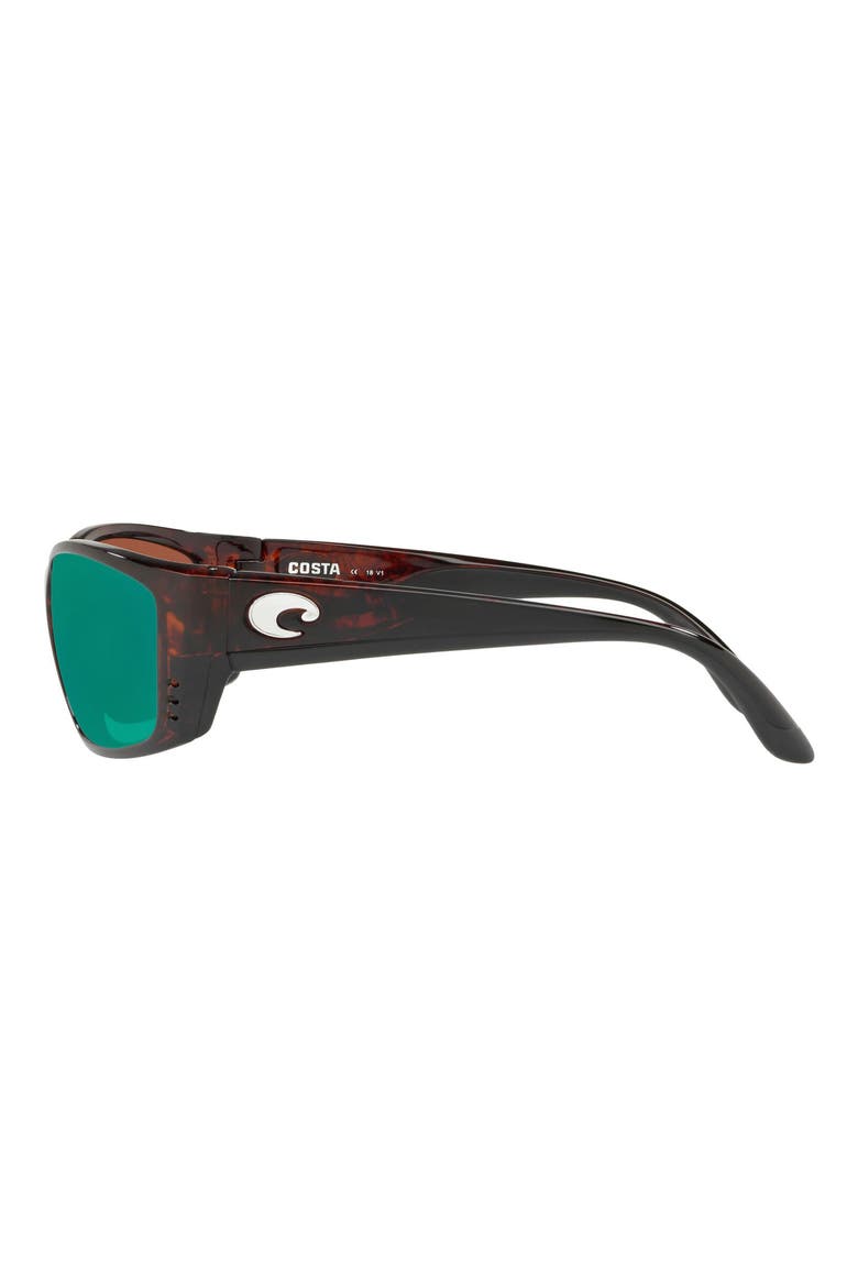 64mm Oversize Polarized Rectangular Sunglasses, Alternate, color, TORT