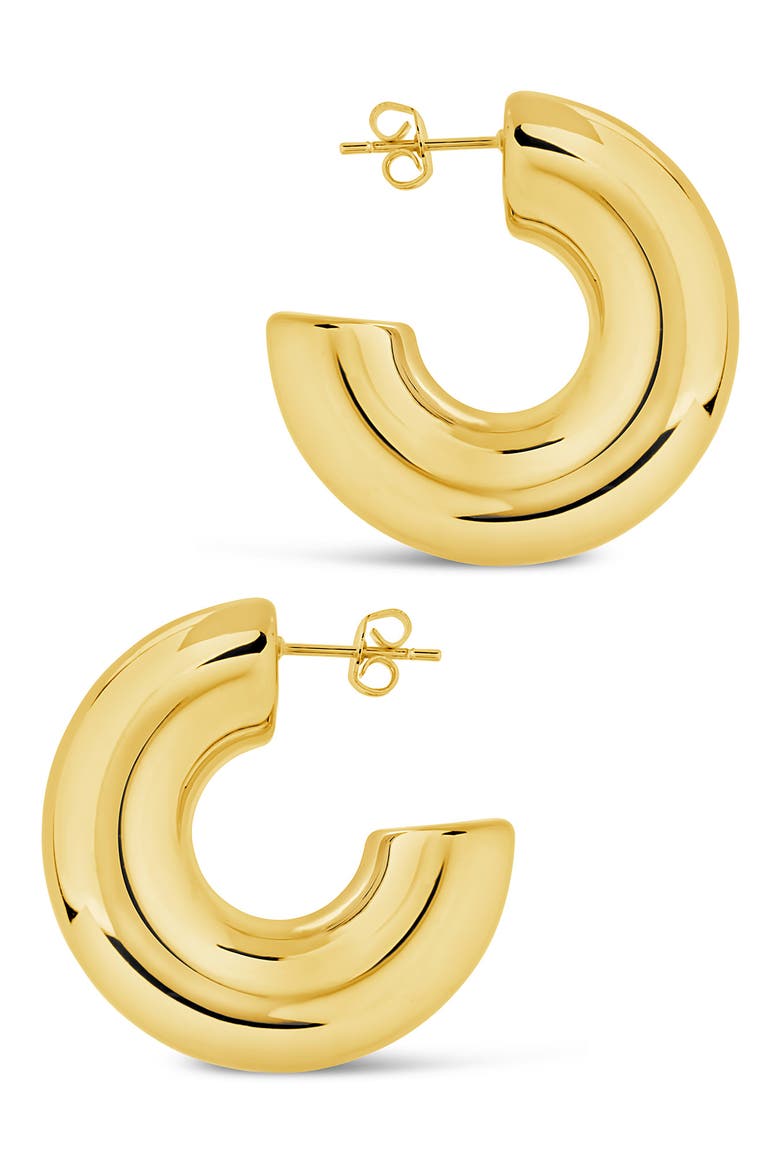 Wynonna Tube Hoop Earrings, Alternate, color, GOLD
