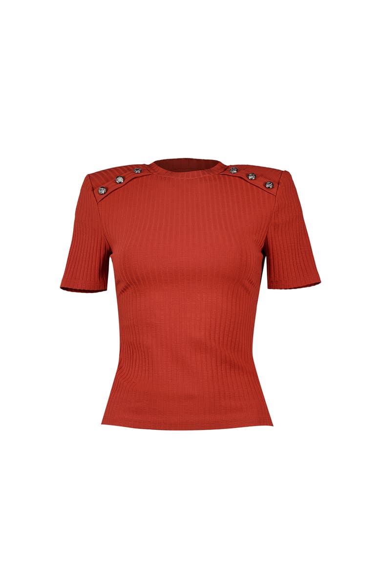 IVONNE Puffed Shoulder Chedrón Top, Alternate, color,