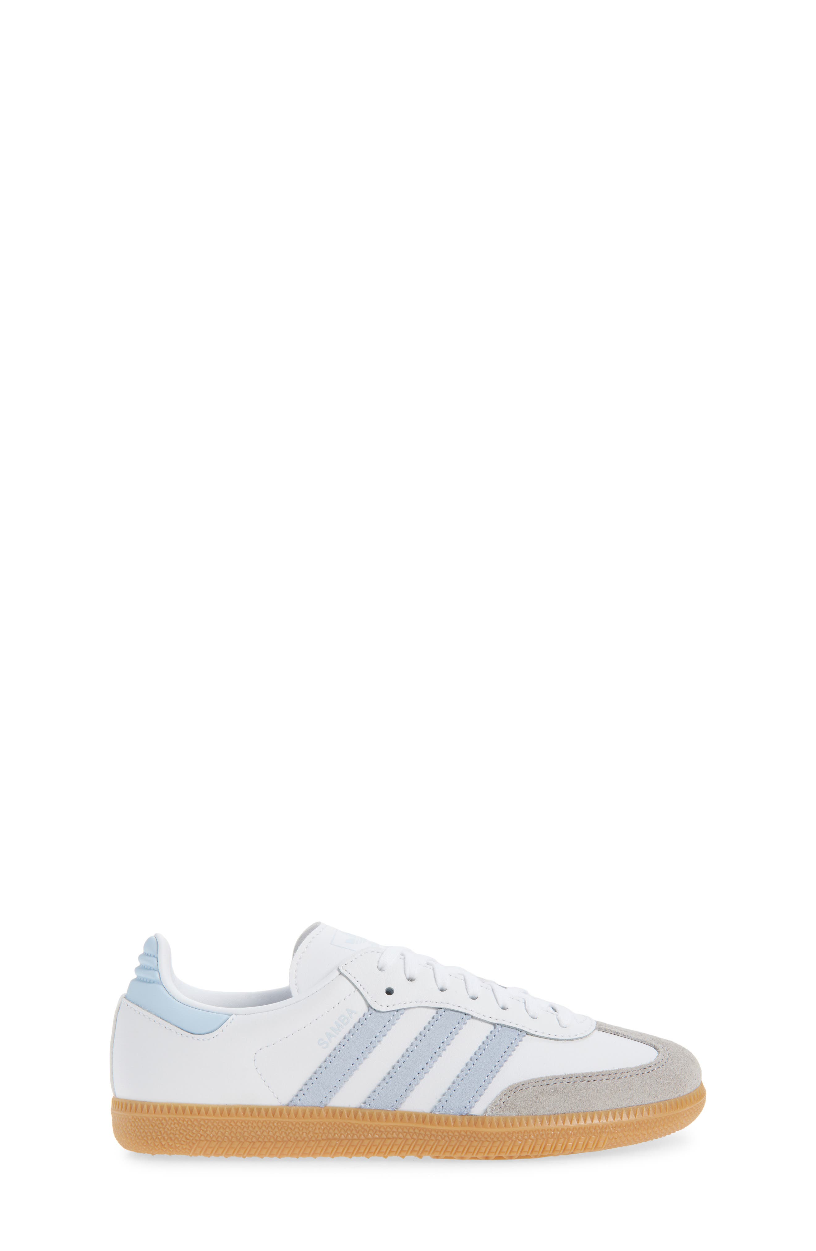 Kids' Samba Sneaker, Alternate, color, WHITE/ CRYSTAL SKY/ GUM