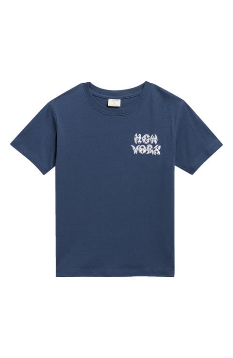 Kids' New York Bubble Embroidered Cotton T-Shirt (Little Kid & Big Kid)