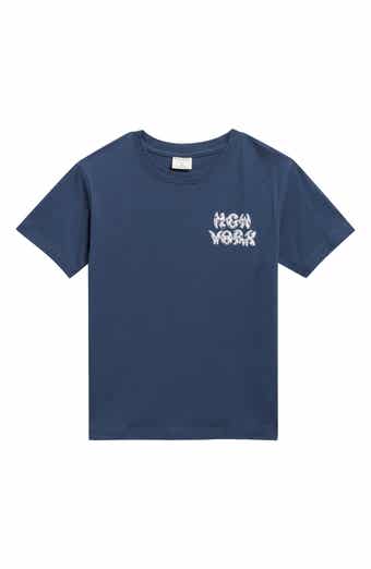 Kids' New York Bubble Embroidered Cotton T-Shirt
