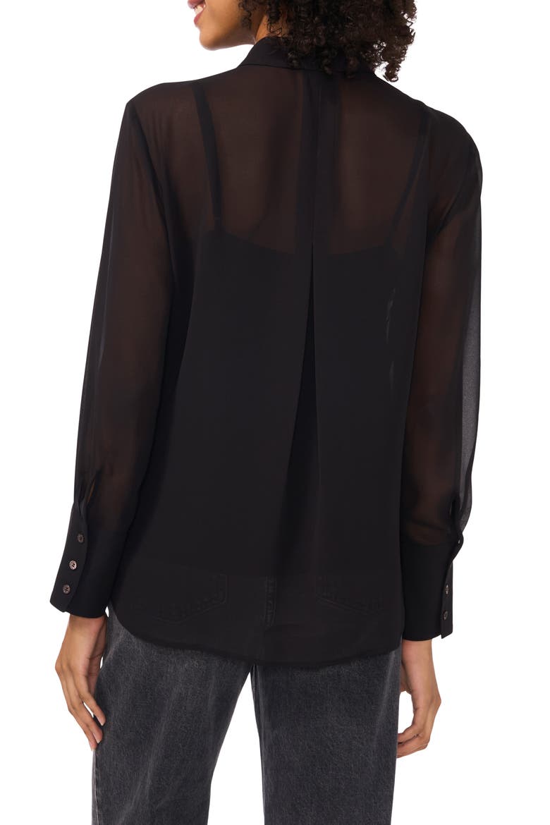 Bead Detail Button-Up Shirt, Alternate, color, RICH BLACK