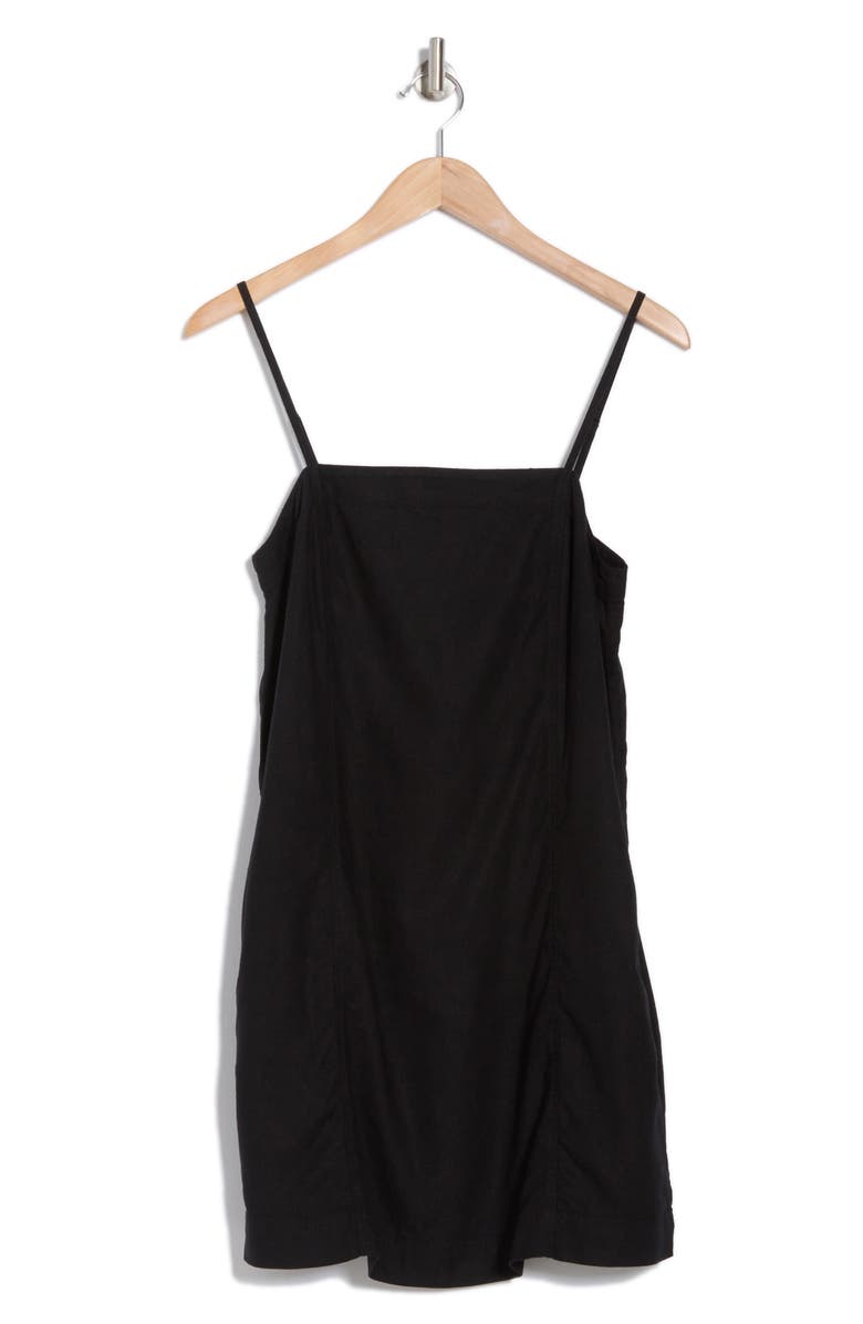 Madewell Max Linen Blend Minidress, Alternate, color, True Black