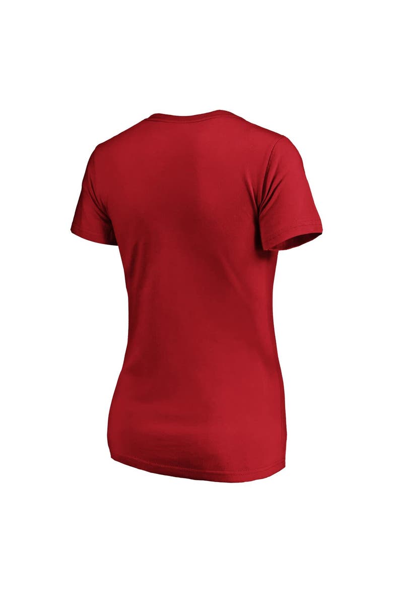 Women's Fanatics Scarlet San Francisco 49ers Iconic Script State V-Neck T-Shirt, Alternate, color, Scarlet